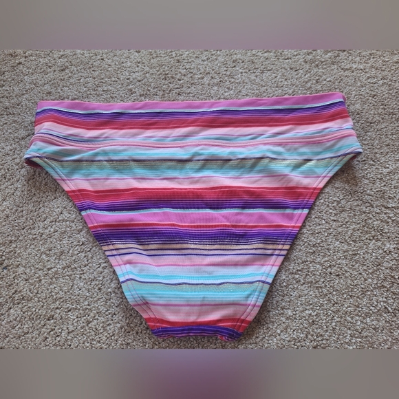 Victoria Secret Bikini Set Multicolor Stripes High Waist Womens Top 34B Bottom S - Picture 5 of 10